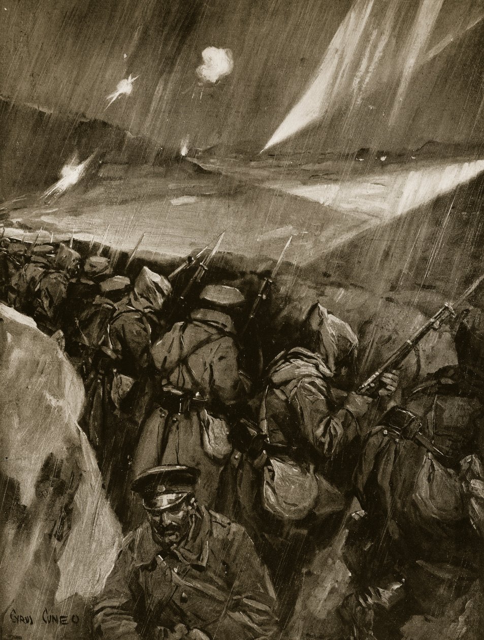 Bulgari che assediano Adrianopoli, 1912-13 da Cyrus Cuneo