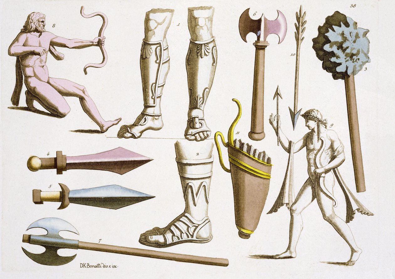 Soldati greci, armi e armature, tavola 38 da 