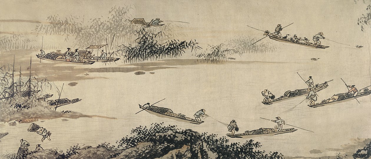 Pescatori su un fiume autunnale, Dinastia Ming da Dai Jin
