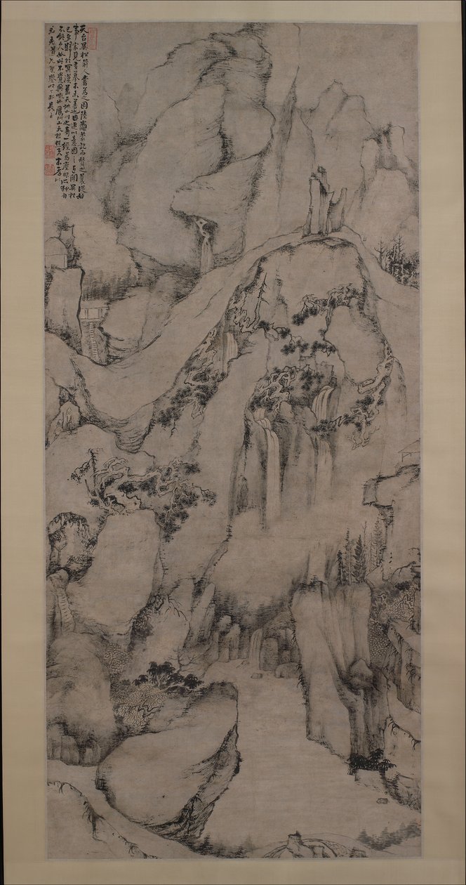 I pini strani del Monte Tiantai, 1687 da Dai Benxiao
