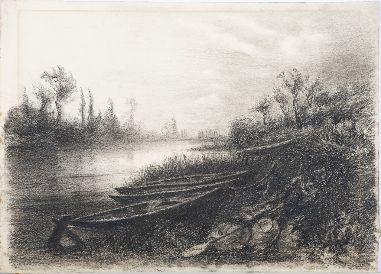 Scena fluviale con barche, c.1916 da Daniel Oliver