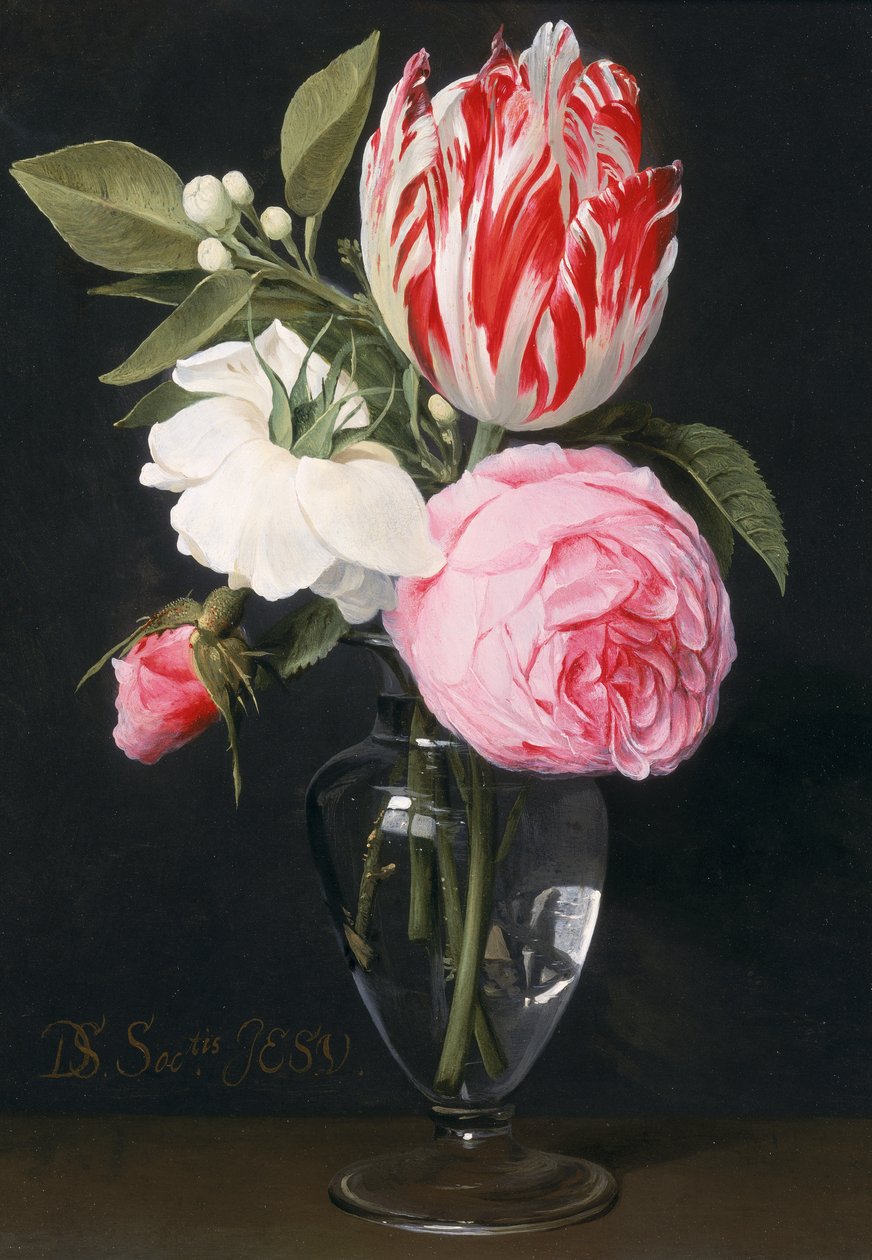 Fiori in un vaso di vetro da Daniel Seghers