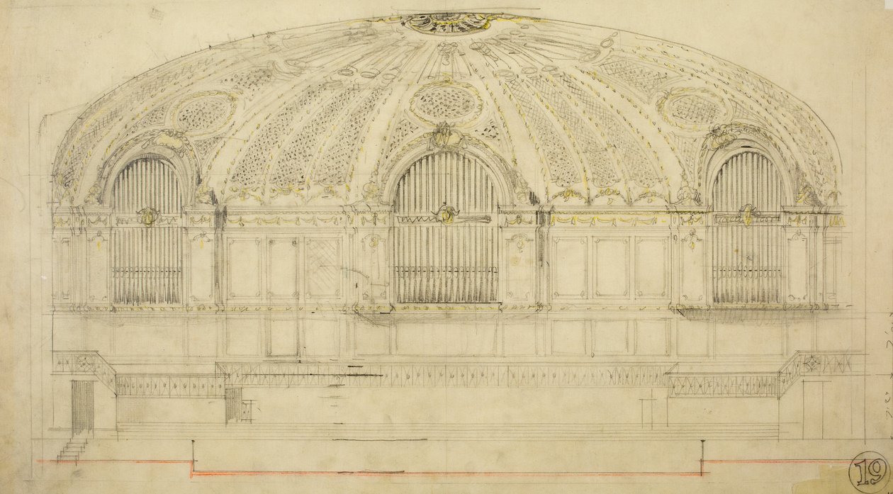 Orchestra Hall, Chicago, Illinois, Sezione da Daniel Burnham