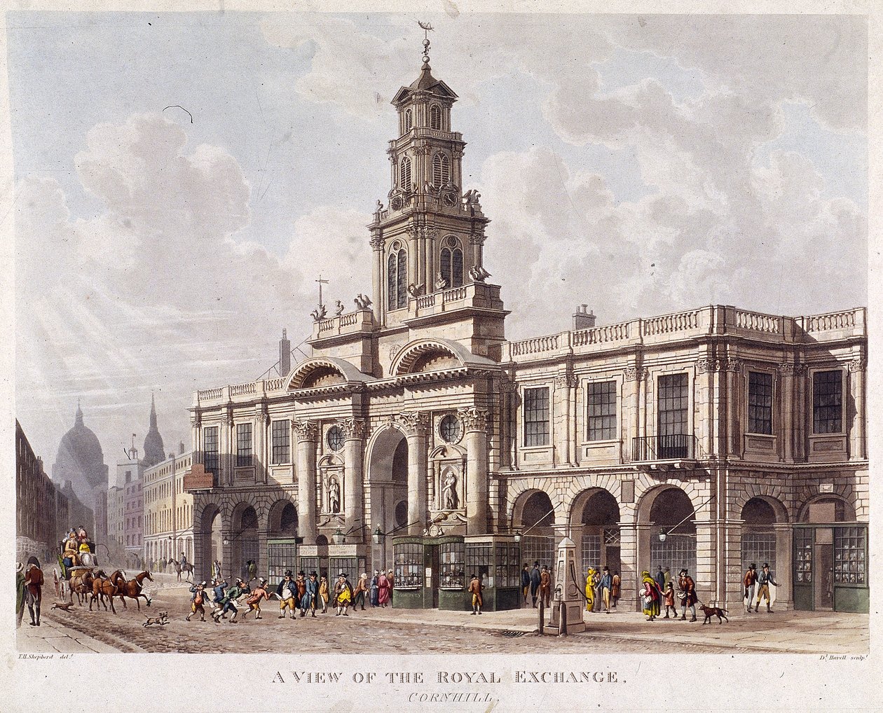 Royal Exchange, esterno 2, Londra da Daniel Havell