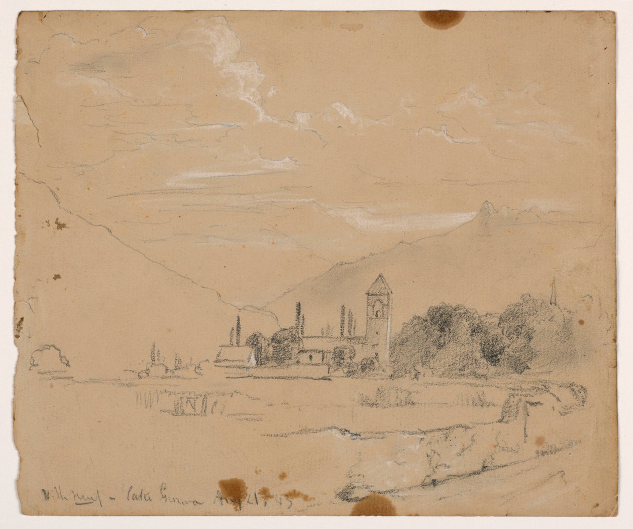 Schizzo di Villeneuve, Lago di Ginevra da Daniel Huntington