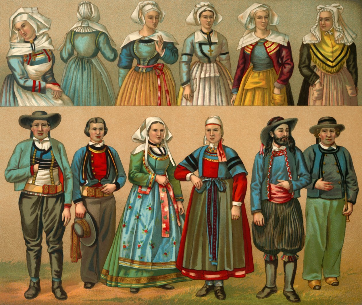 Costume nazionale francese, fine XIX secolo da Daniel Urrabieta Vierge