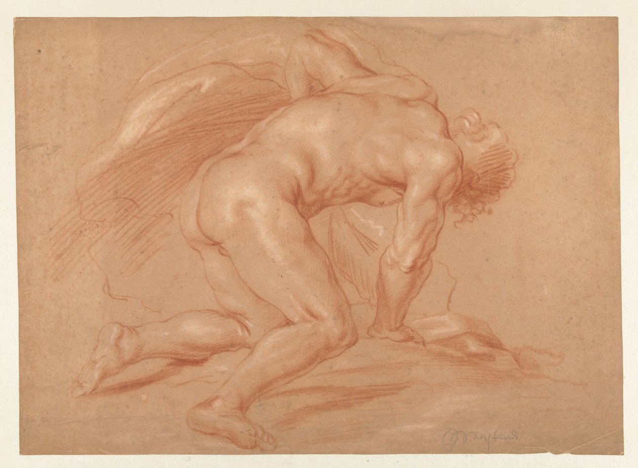 Nudo maschile inginocchiato da Daniël Mijtens (II) (attributed to)