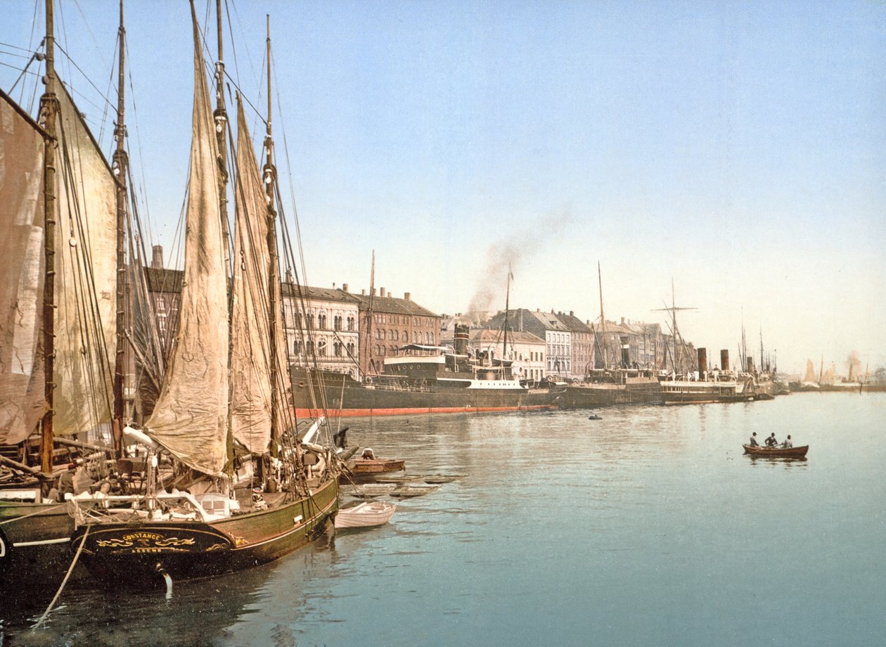 Vista di Havnegade, Copenaghen, pub. 1900 da Danish Photographer