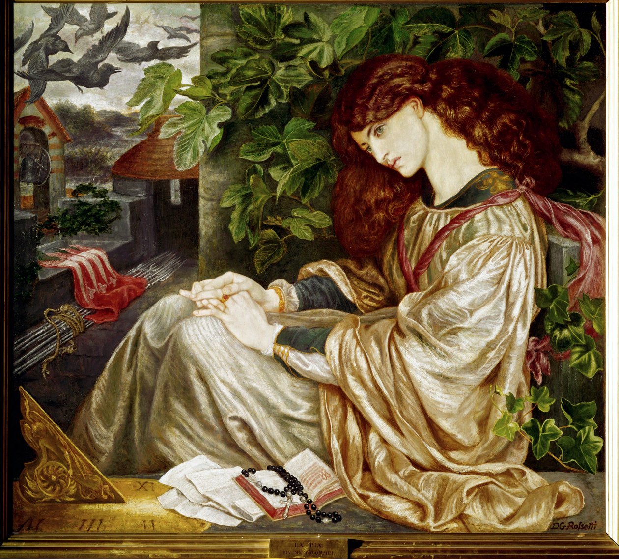 La Pia ... (dipinto su tela) da Dante Gabriel (after) Rossetti