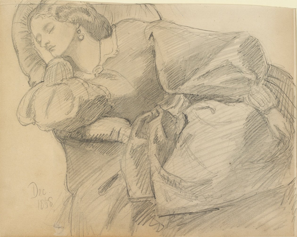 Ruth Herbert addormentata da Dante Gabriel Rossetti
