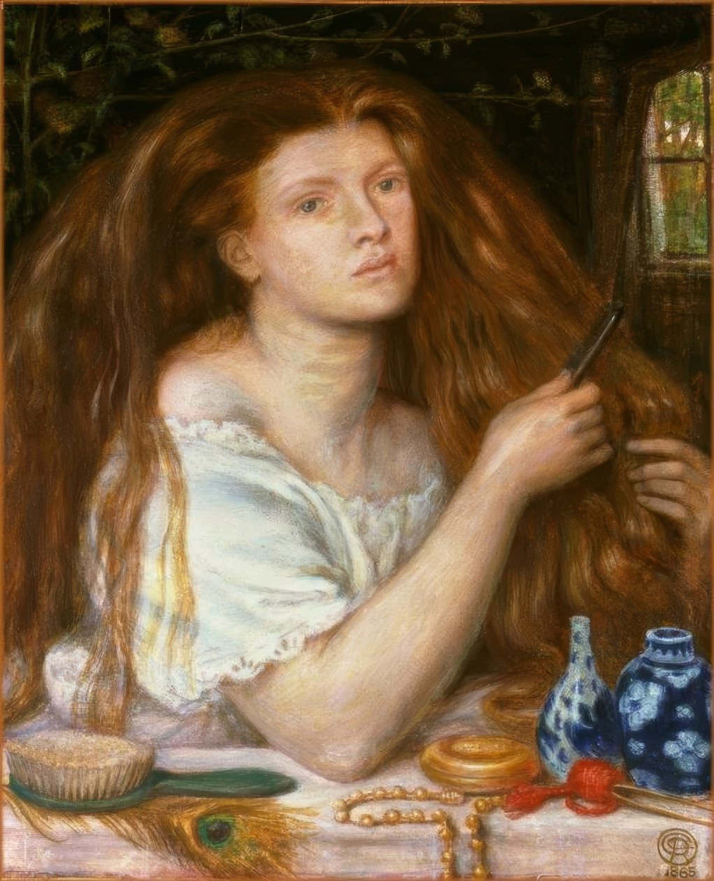 Donna che si pettina i capelli da Dante Gabriel Charles Rossetti