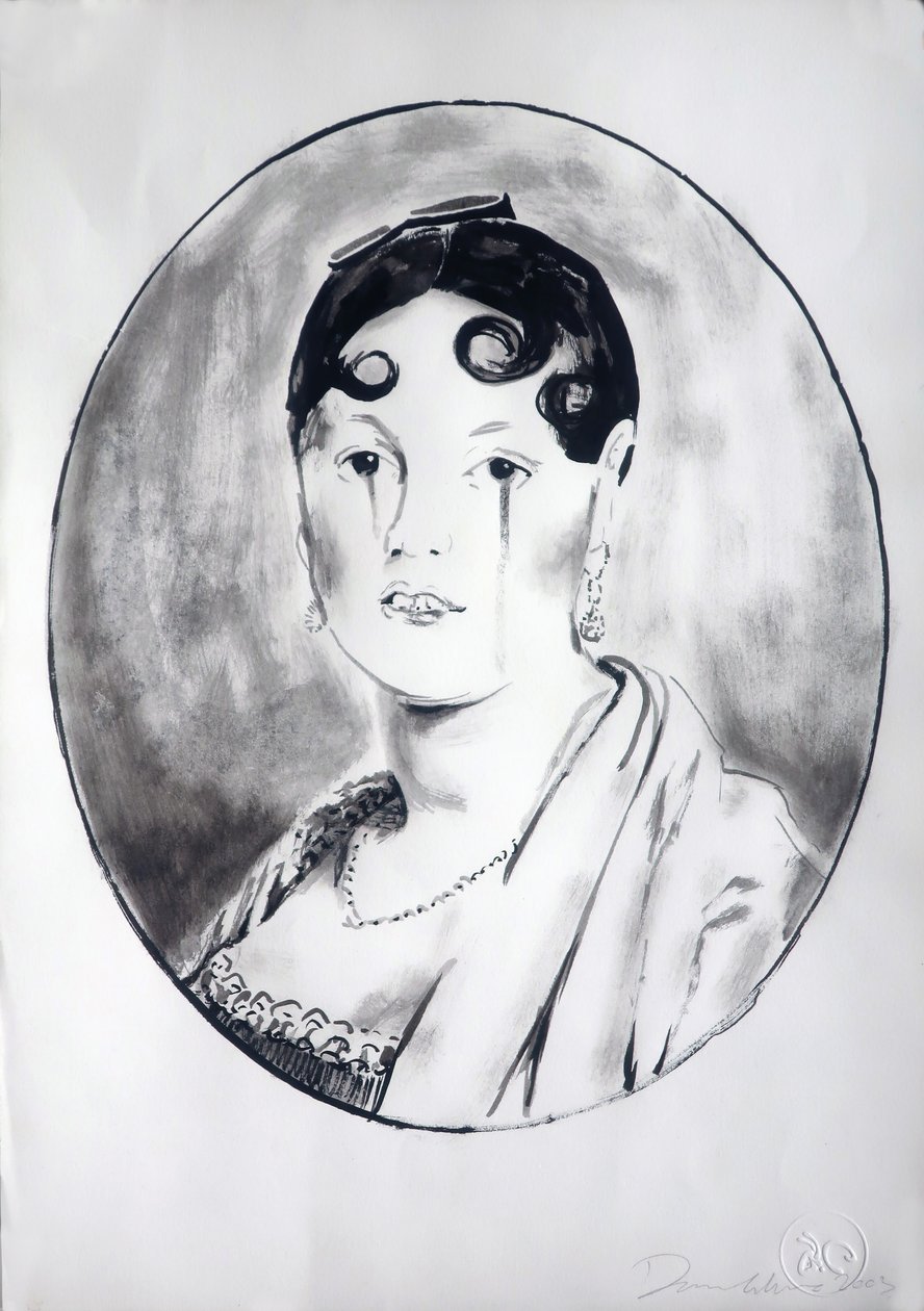 Ingre Girl 3, 2003 (inchiostro su carta) da Darren Coffield