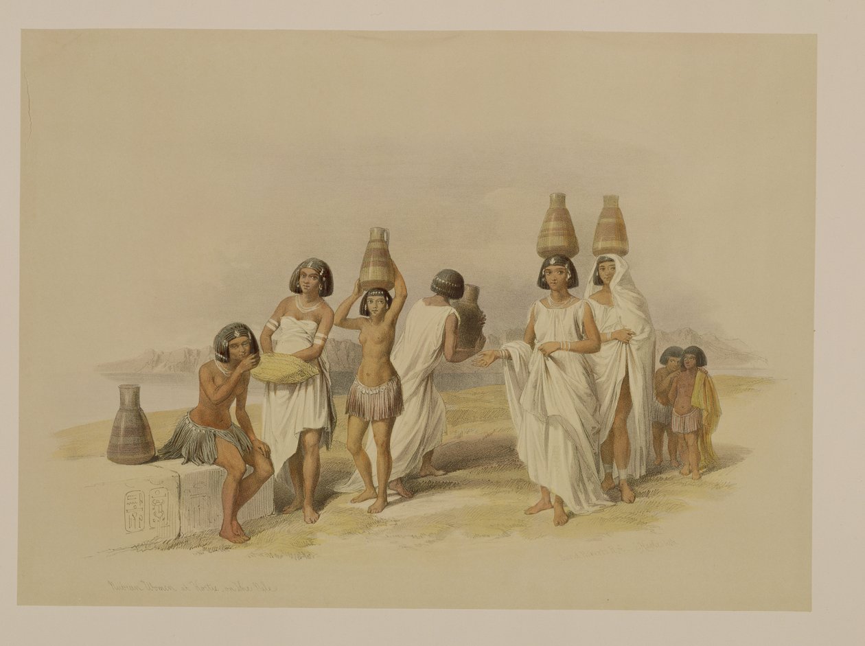 Donne nubiane a Kortie sul Nilo, da Egitto e Nubia, Vol.1 da David Roberts