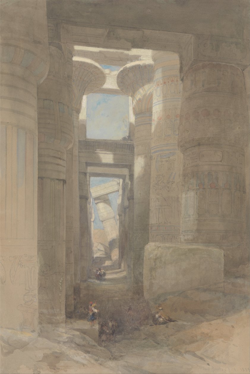 Il grande tempio di Amon Karnak, la sala ipostila da David Roberts
