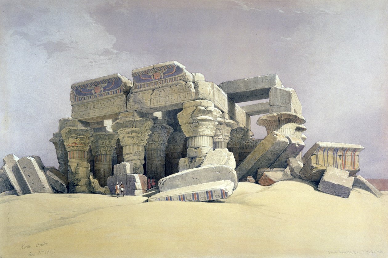 Kom Ombo", novembre 1838 (litografia) da David (after) Roberts