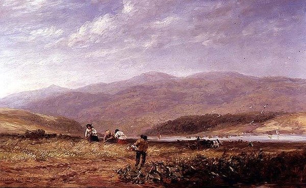 Fienaioli in un paesaggio gallese da David Cox