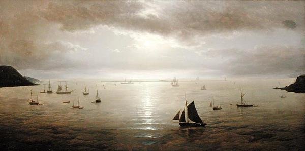 Plymouth Sound al chiaro di luna da David James