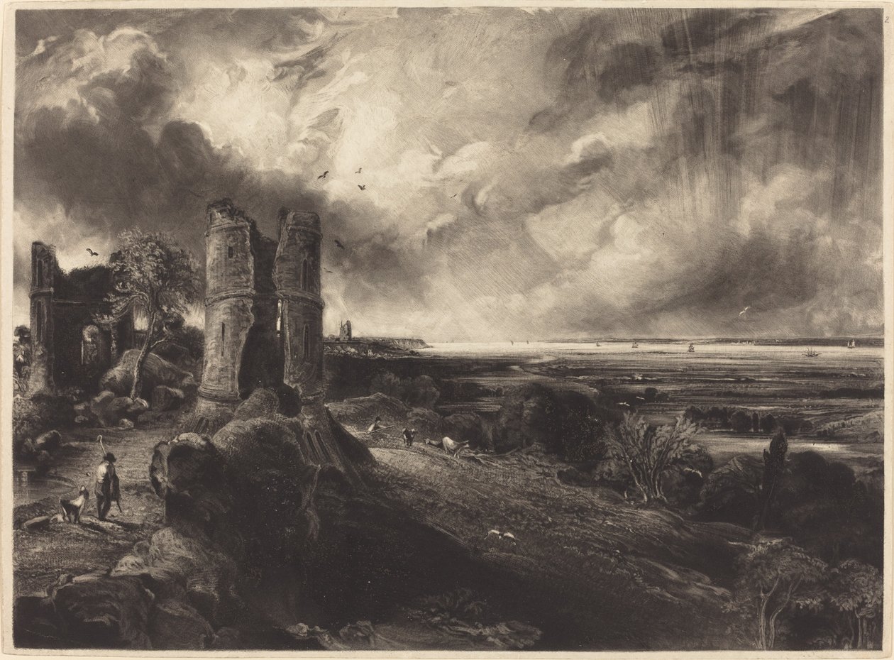 Castello di Hadleigh (Grande lastra) da David Lucas after John Constable