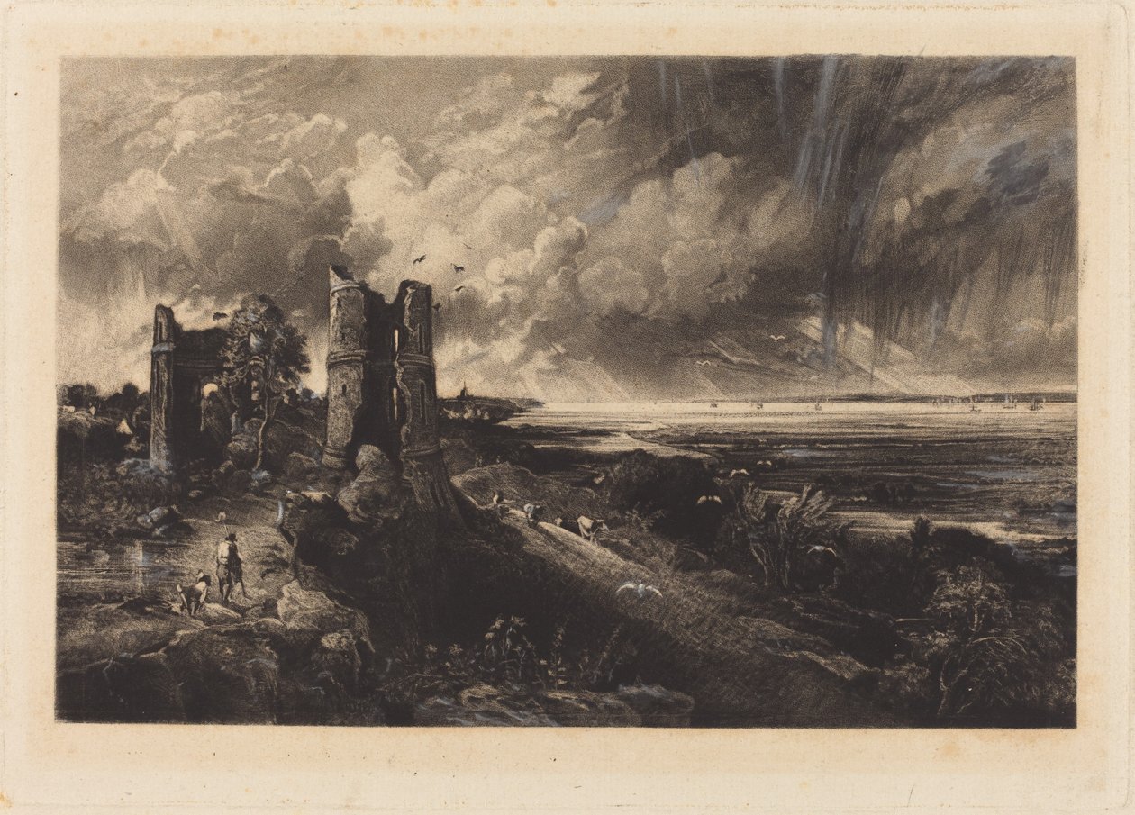 Castello di Hadleigh da David Lucas after John Constable