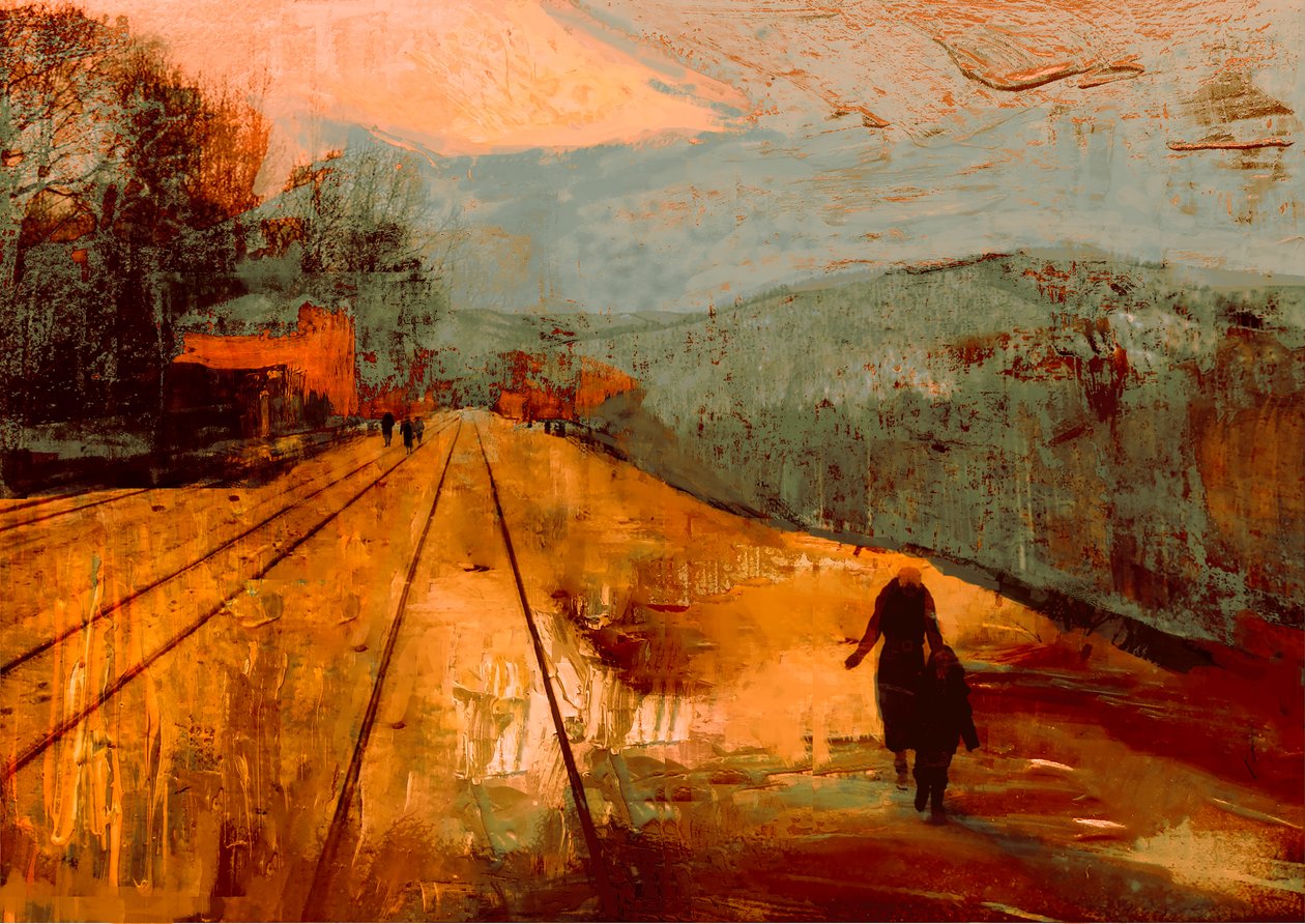 Strade rosse, 2017 (dipinto) da David McConochie