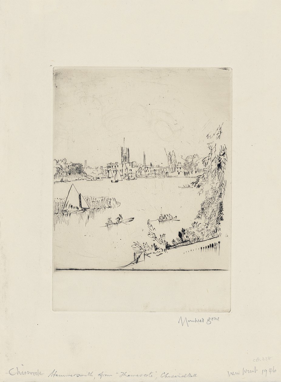 Hammersmith da Thamescote, Chiswick Mall da David Muirhead Bone