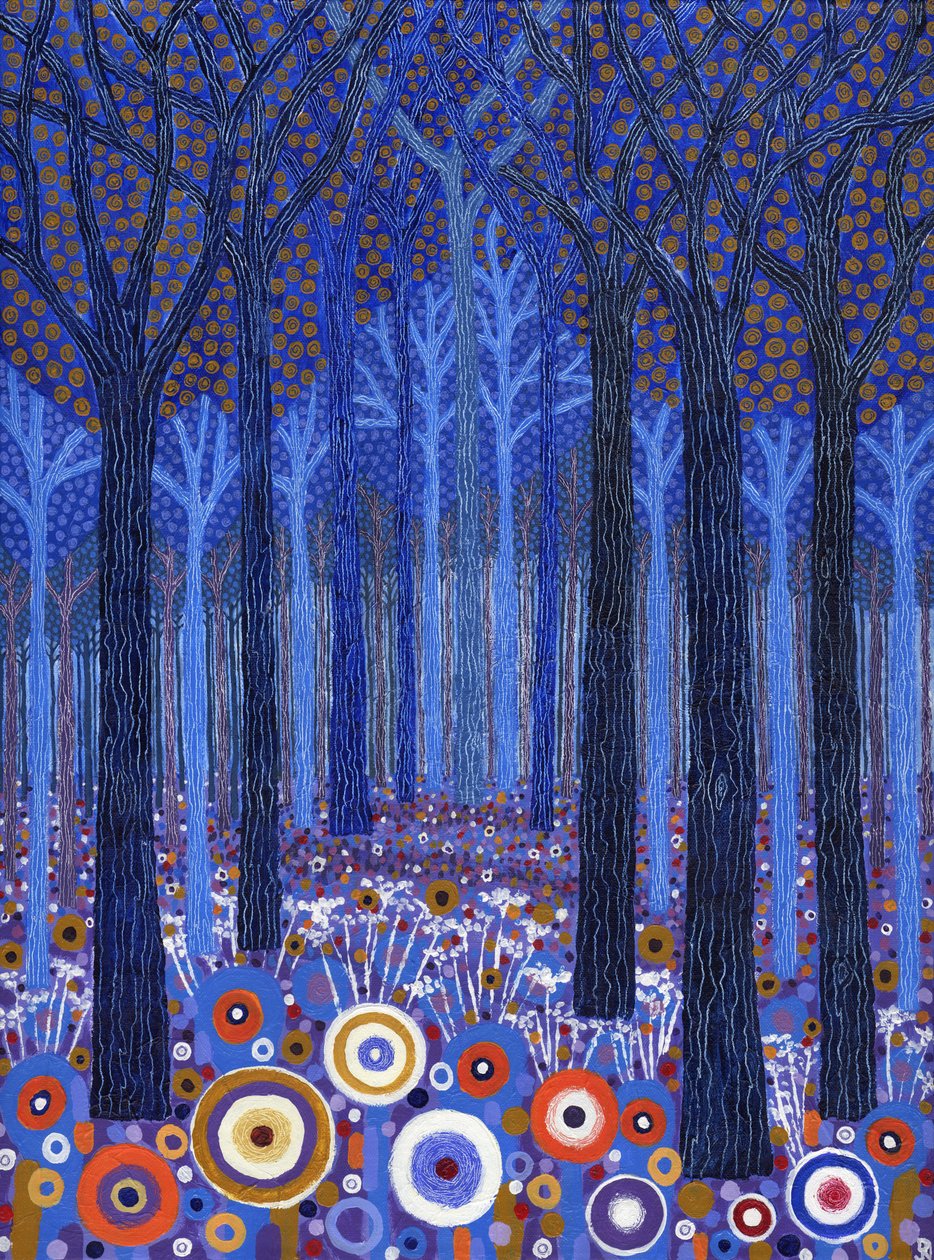 Foresta blu, 2011 (acrilico su tela) da David Newton
