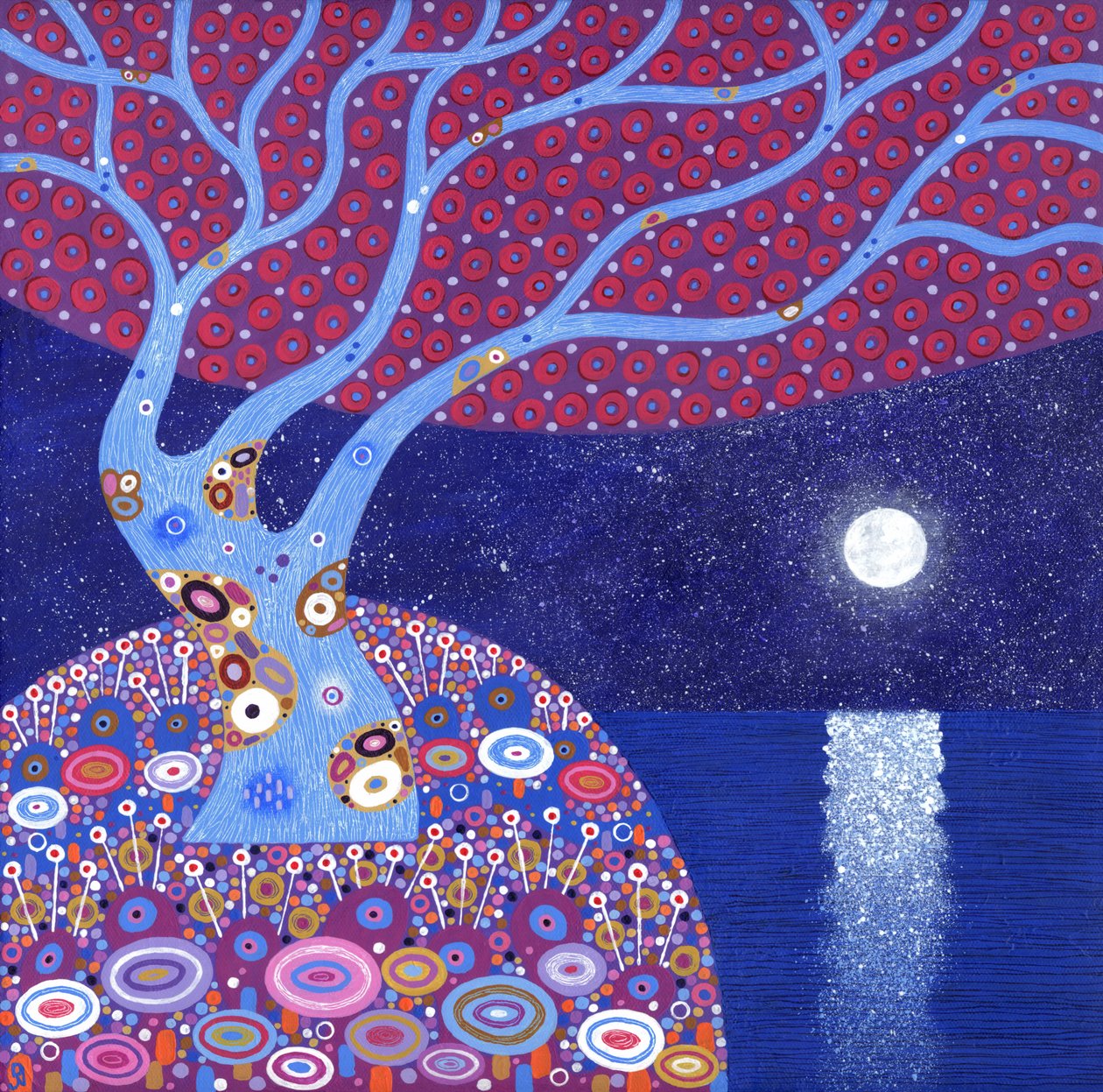 Luna di mezzanotte, 2016 (acrilico su tela) da David Newton