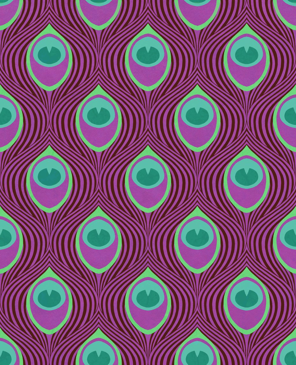Pavone magenta, 2019 (tecnica mista digitale) da David Newton