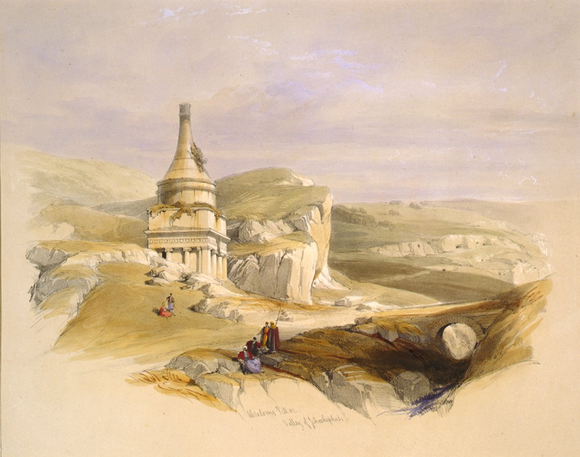 Il Pilastro di Assalonne nella Valle di Giosafat da David Roberts