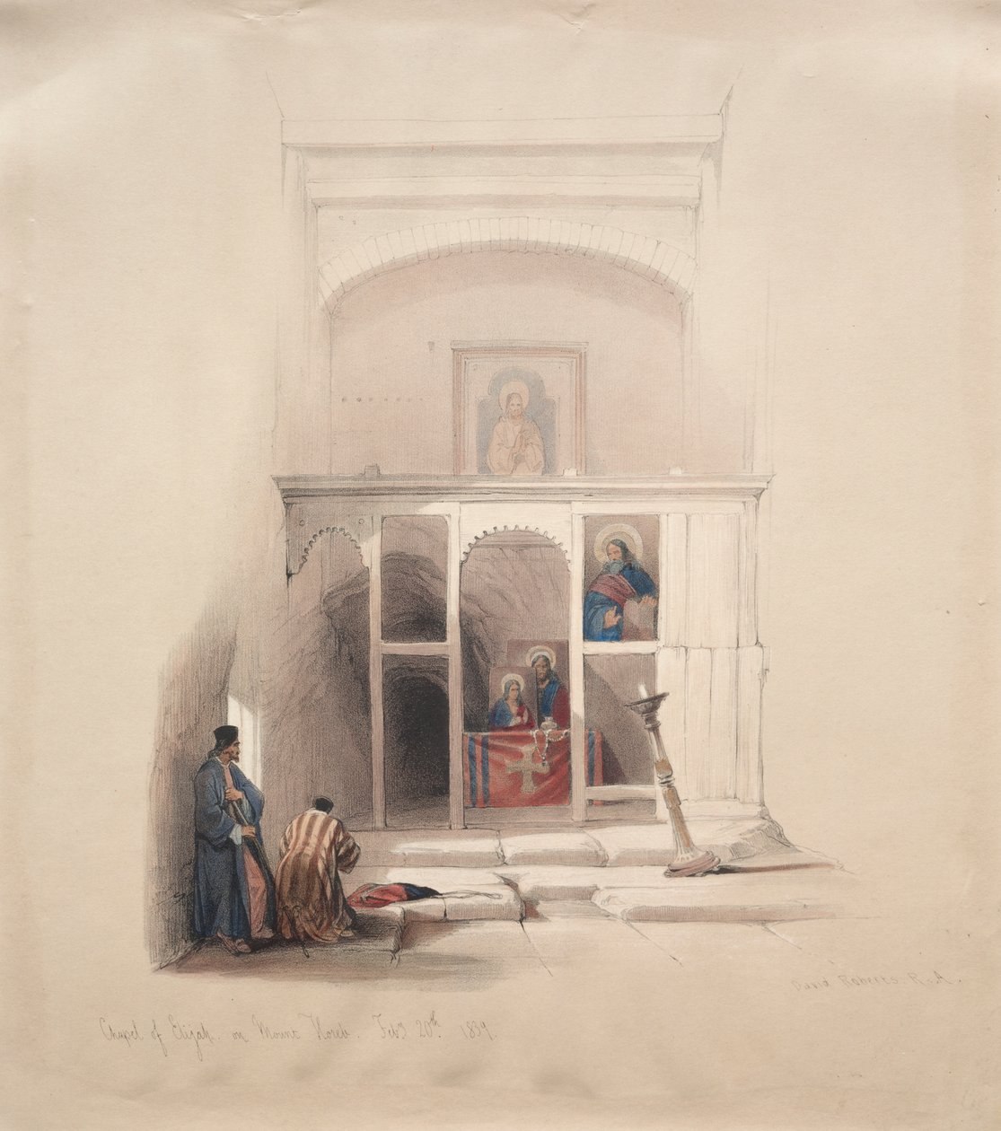 Cappella di Elia sul Monte Oreb da David Roberts
