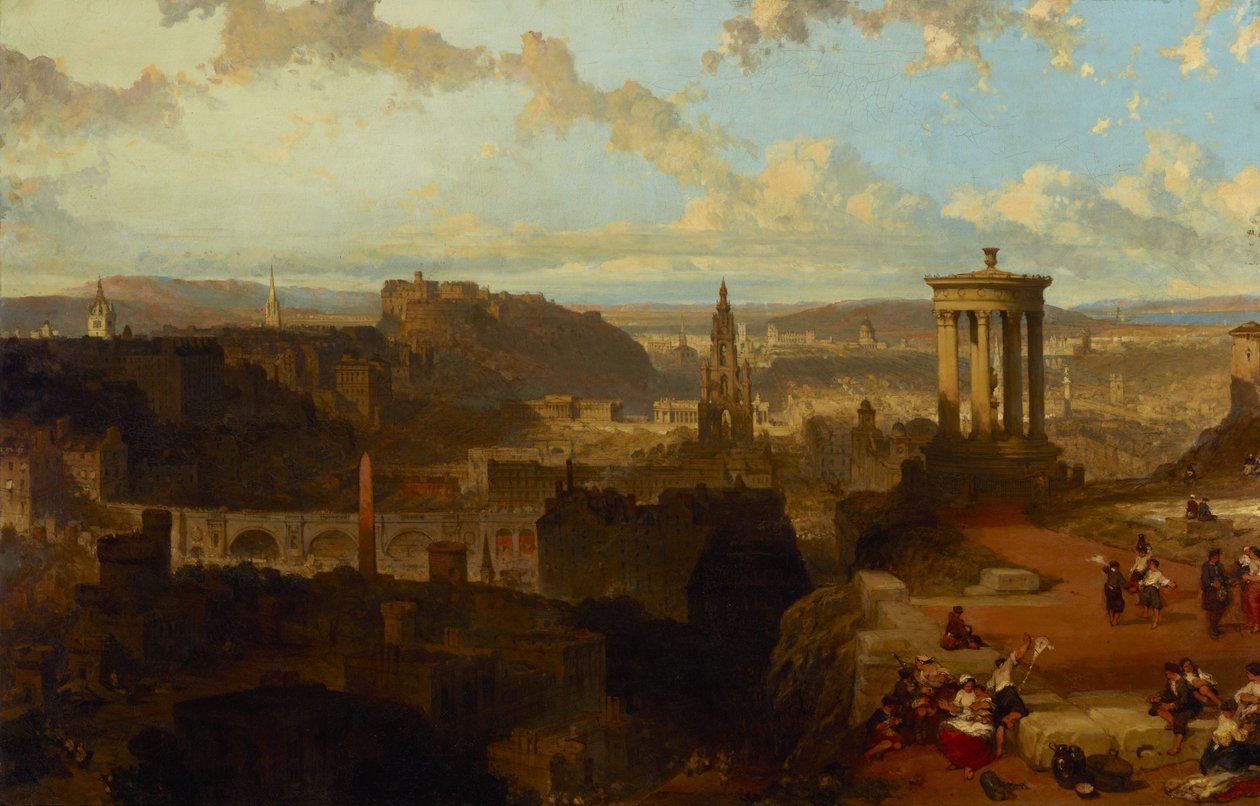 Edimburgo dalla collina di Calton da David Roberts