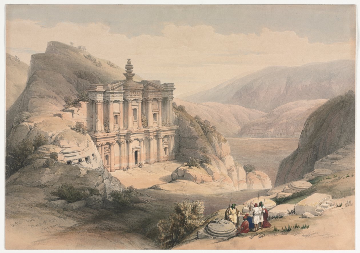El Deir Petra, 1839 da David Roberts