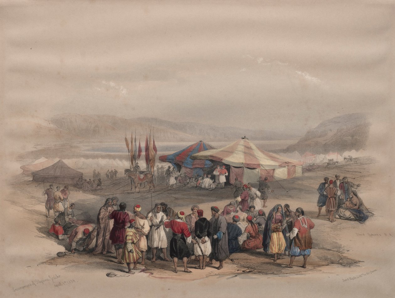 Accampamento di Pellegrini, Gerico, 1839 da David Roberts