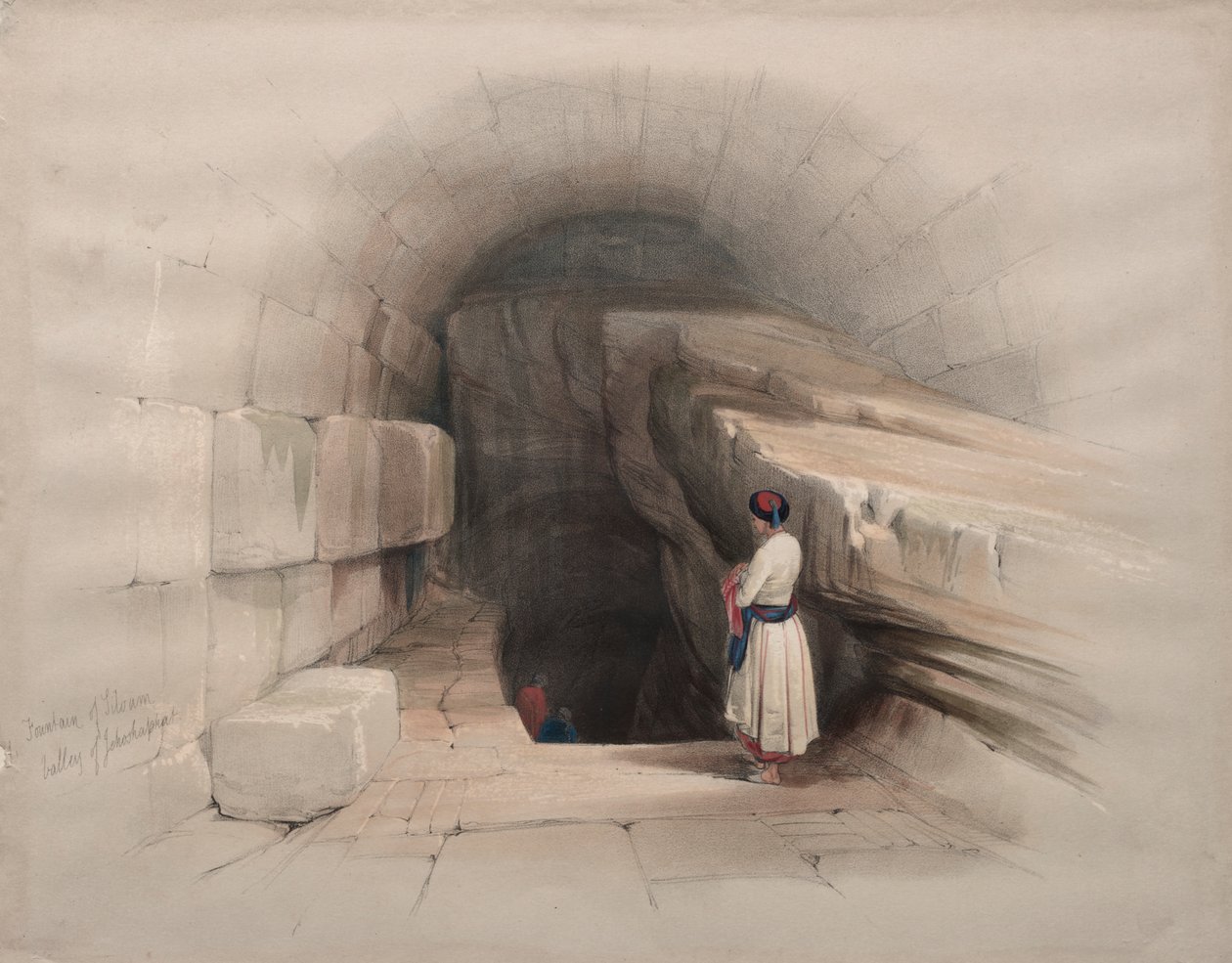 Fontana di Siloe, valle di Giosafat da David Roberts