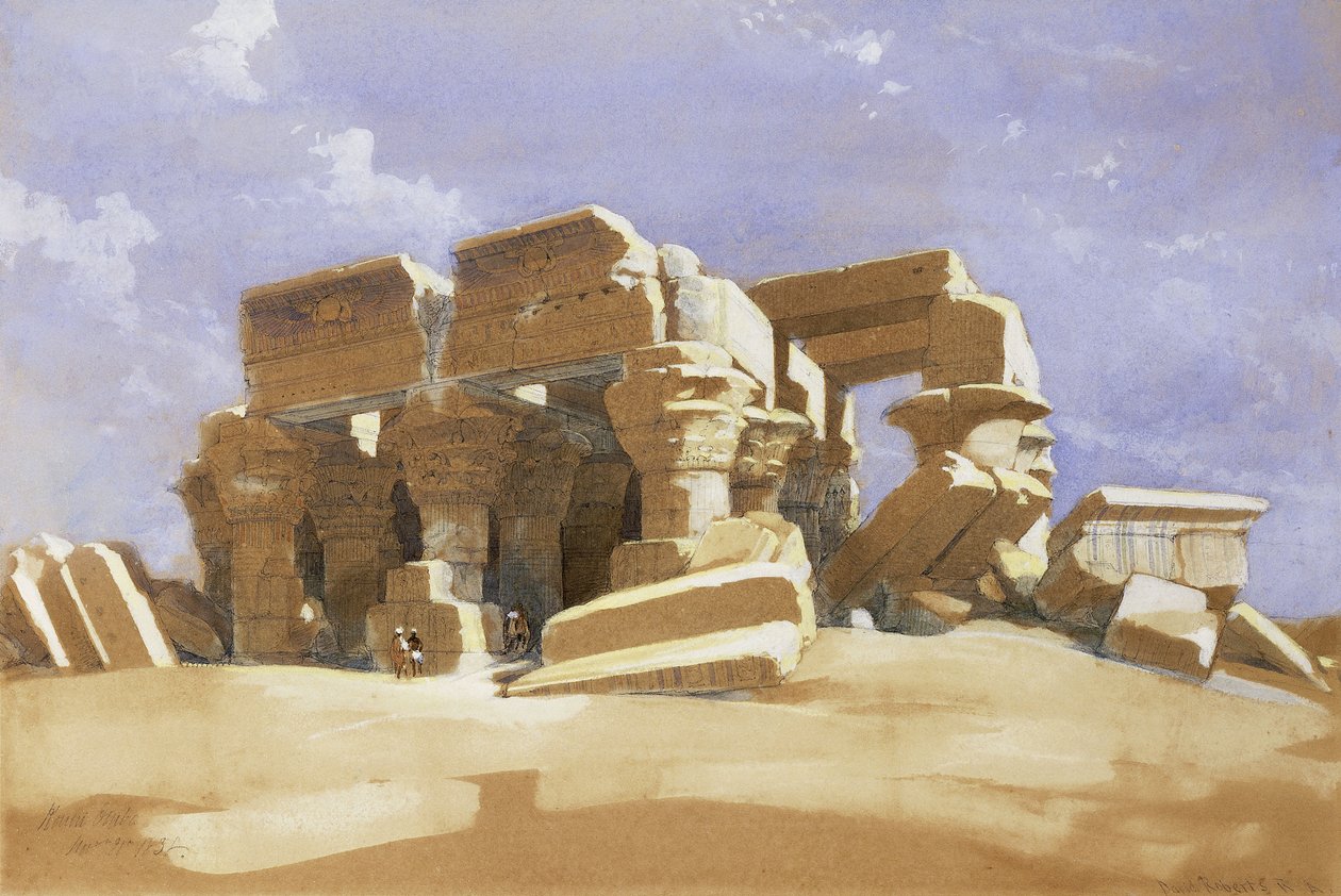 Tempio di Kom Ombo, Alto Egitto, 1838 da David Roberts