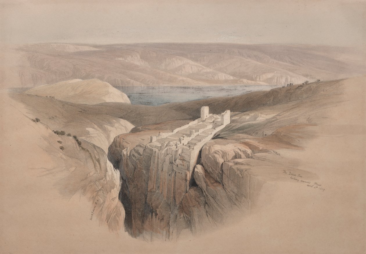 Il Mar Morto guardando verso Moab da David Roberts