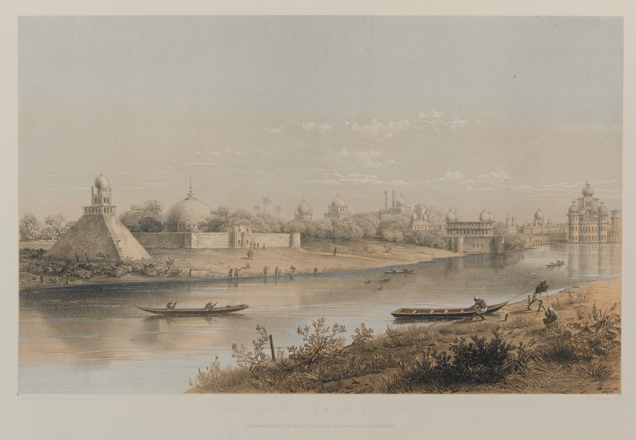 Vista del fiume con edifici da David Scott Lieutenant Colonel (after) Dodgson