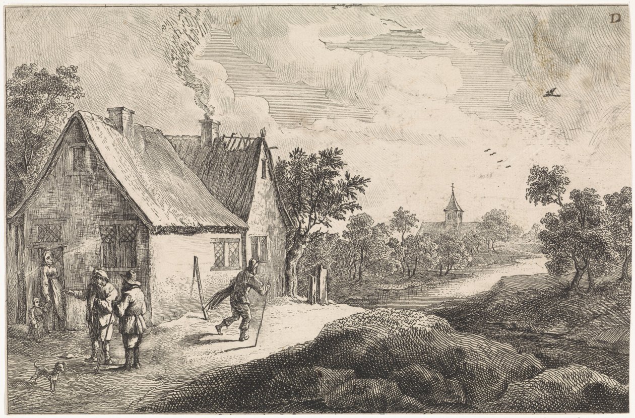 Villaggio di contadini con figure da David Teniers (II)