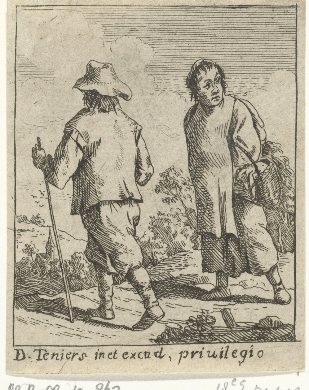 Una coppia di contadini in cammino da David Teniers (II)