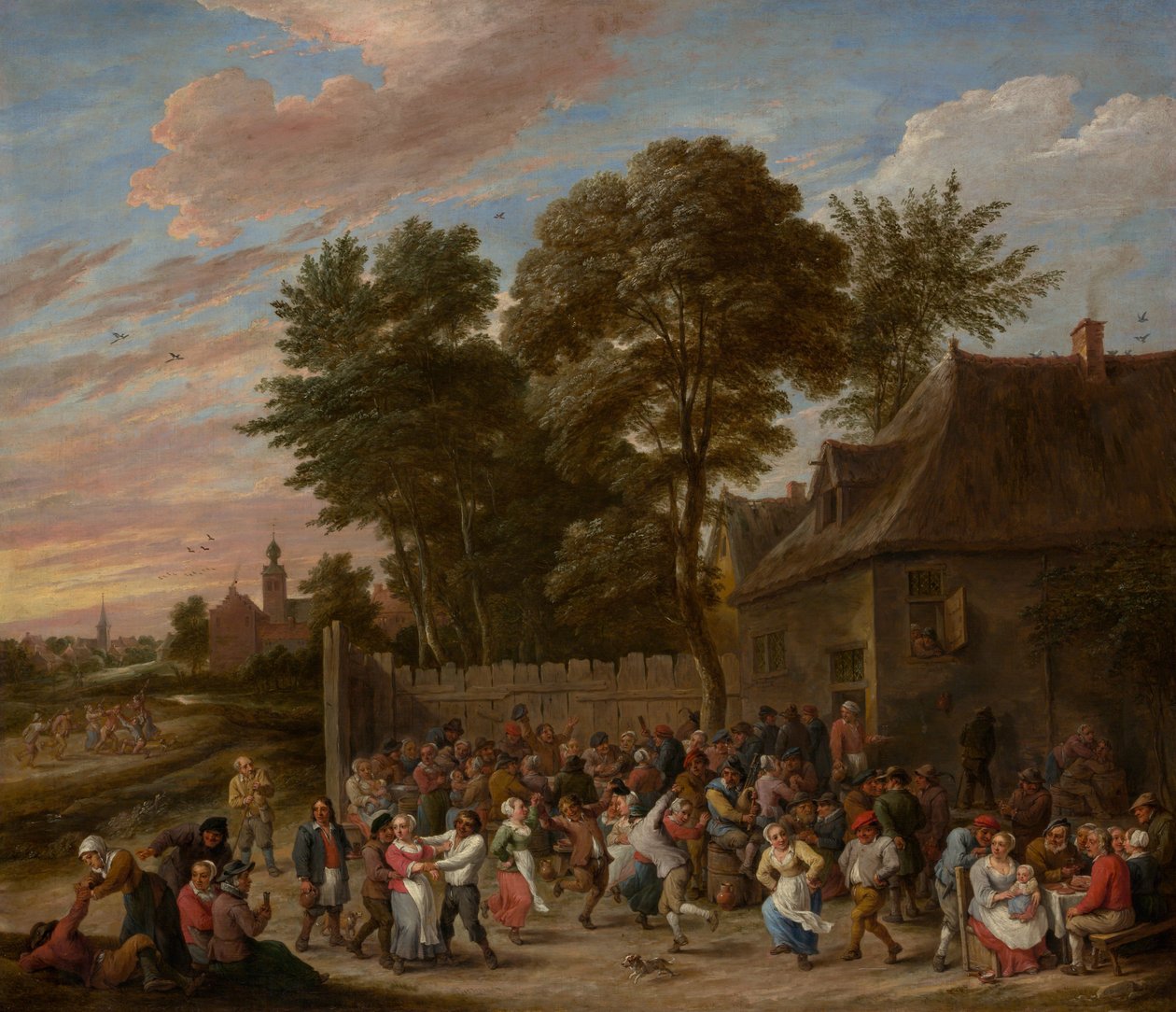 Contadini che ballano e festeggiano da David Teniers II