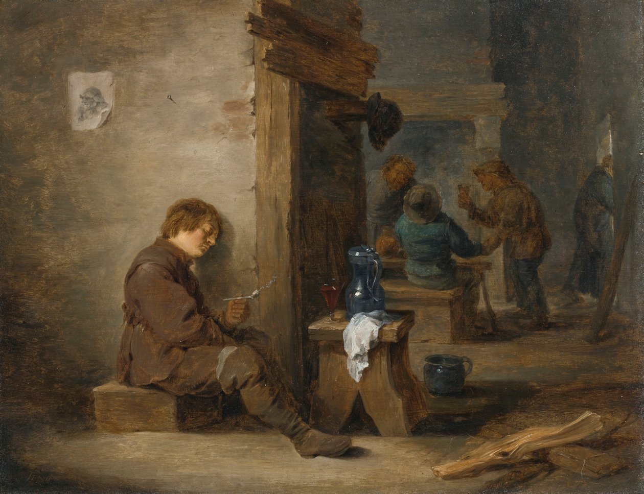 Contadini che fumano e bevono da David Teniers the Younger