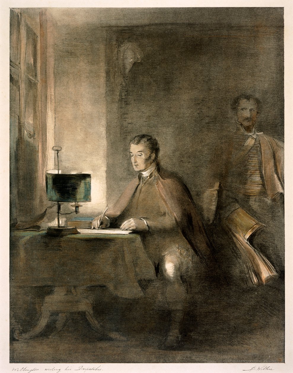 Wellington che scrive i suoi dispacci, c. 1836 da David Wilkie