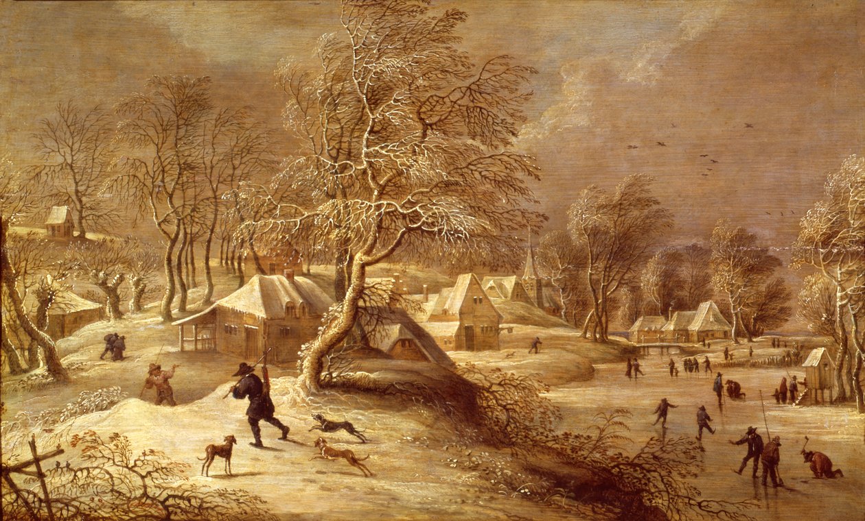 Il vecchio villaggio sotto la neve da David Teniers the Elder