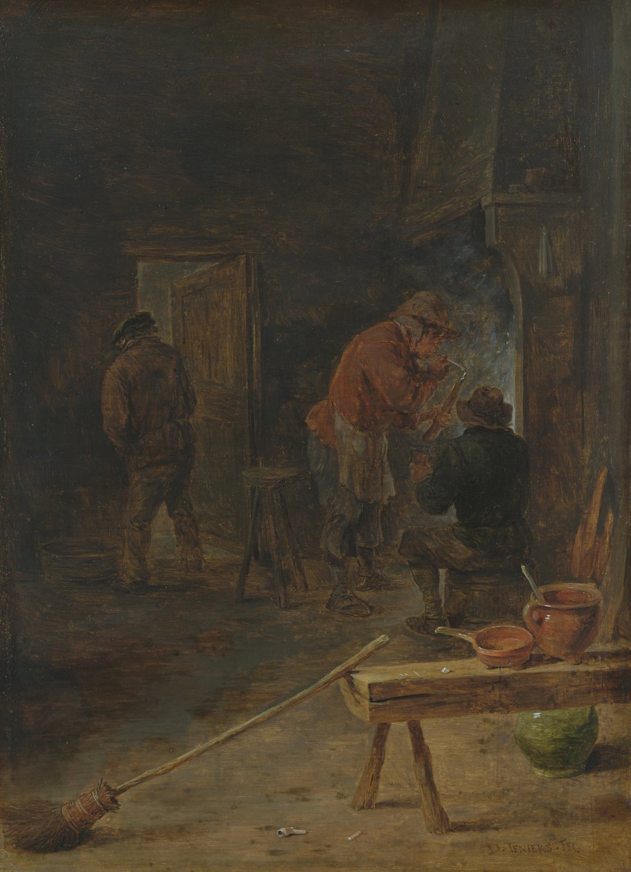 Contadini intorno a un camino da David Teniers the Younger
