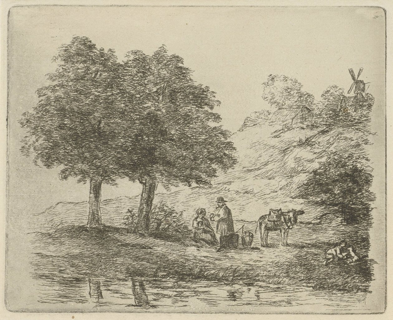 Paesaggio con famiglia da David van der Kellen