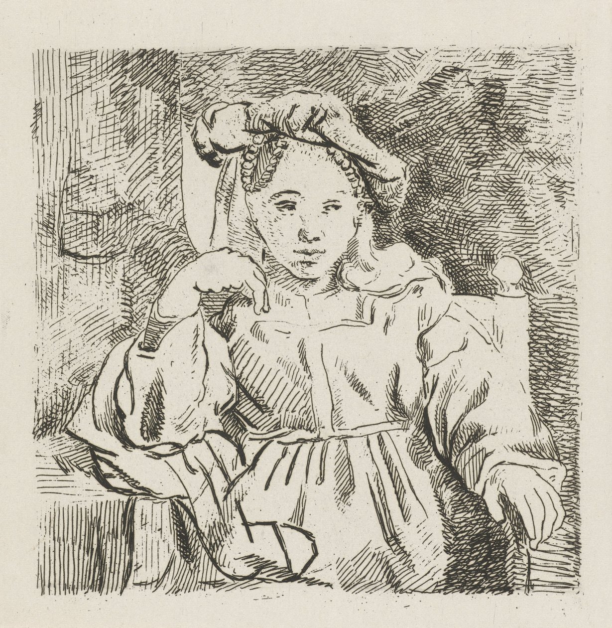 Ragazza seduta da David van der Kellen
