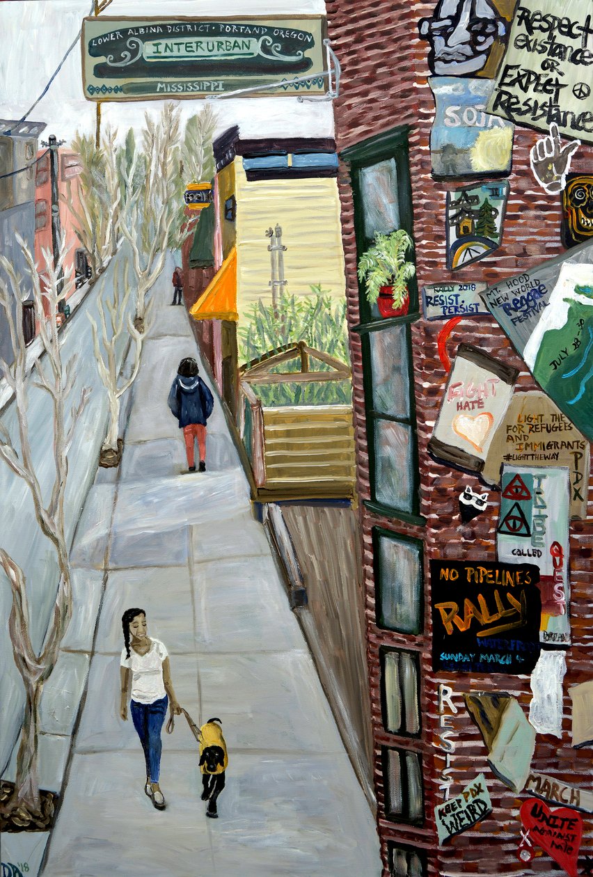 InterUrban, 2016 (acrilico su tela) da Deborah Eve Alastra