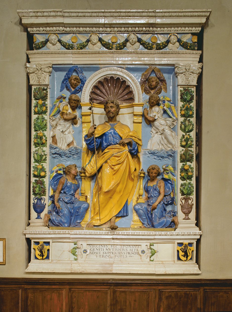 Cristo in trono con angeli, bassorilievo da Luca Della Robbia