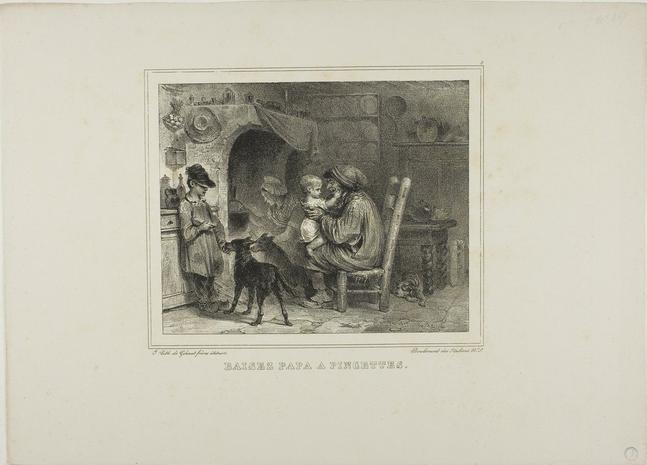 Baciare il papà con i pizzichi da Denis Auguste Marie Raffet