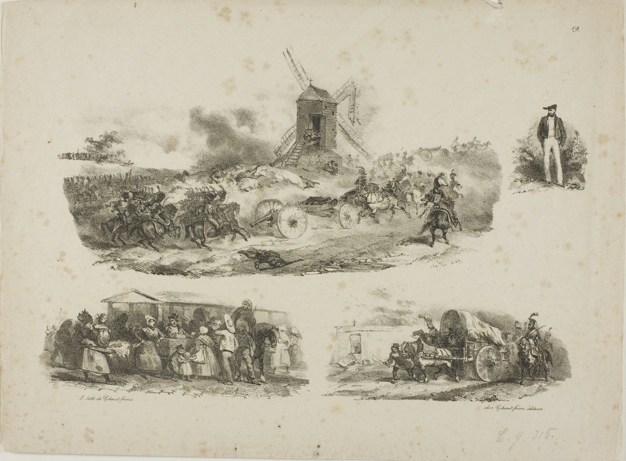 Foglio di schizzi da Denis Auguste Marie Raffet